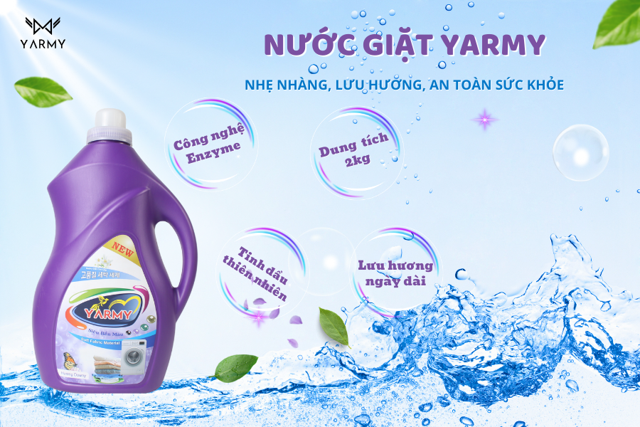 Yarmy nước giặt giúp chăm sóc quần áo gia đình